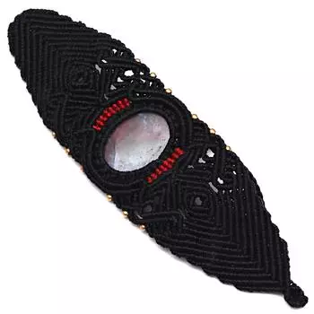 Браслет Bloodstone Macrame Stone Hemp Подвеска Регулируемые бусины Ювелирные изделия