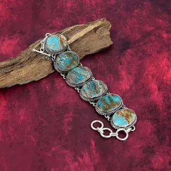 Браслет Blue Sea Sediment с драгоценными камнями, 925 пробы, регулируемый браслет-цепочка из чистого серебра, подарок для женщин, браслет ручной работы Adjustable With 8 Inches синий