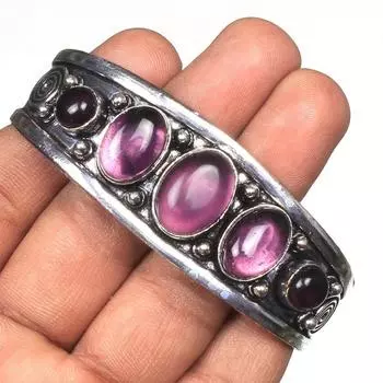 Браслет-браслет из аметиста, регулируемый браслет ручной работы с драгоценными камнями из аметиста, оптовая продажа ювелирных изделий free Size фиолетовый