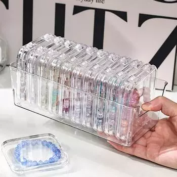 Браслет Браслет Настольный Ящик Для Хранения Ювелирных Изделий Ожерелье Ювелирные Изделия Пылезащитный Настольный Органайзер Коробка Полка