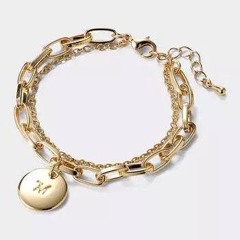 Браслет-цепочка GU by Uniqlo с инициалами