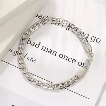 Браслет-цепочка из нержавеющей стали в стиле хип-хоп для мужчин, металлическая цепочка, браслет, классические панк-ювелирные изделия серебряный