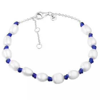 Браслет-цепочка из пресноводного культивированного жемчуга синего цвета, 100% стерлинговое серебро 925 пробы, ювелирные изделия для сестры, жены, матери, подруг, подарок B145 20cm