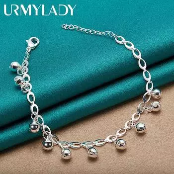 Браслет-цепочка из стерлингового серебра 925 пробы, модные ювелирные изделия MB102 20cm