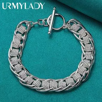 Браслет-цепочка из стерлингового серебра 925 пробы, модные ювелирные изделия 20cm