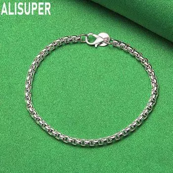 Браслет-цепочка из стерлингового серебра 925 пробы 4 мм, модные свадебные украшения 20CM