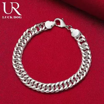 Браслет-цепочка из стерлингового серебра 925 пробы, модные свадебные украшения 20CM