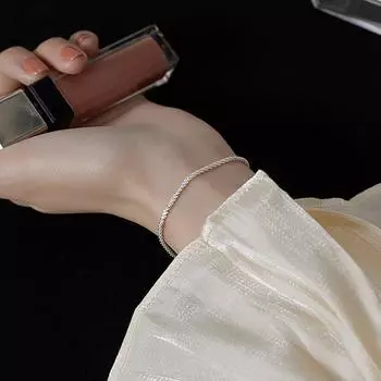 Браслет-цепочка из стерлингового серебра 925 пробы для женщин, модный регулируемый браслет, минималистичные ювелирные изделия, подарки, оптовая продажа S-B446 14.5cm add 5cm