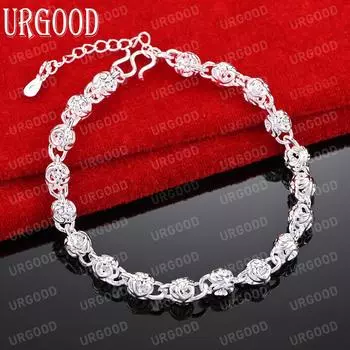 Браслет-цепочка из стерлингового серебра 925 пробы, модные свадебные украшения 20CM