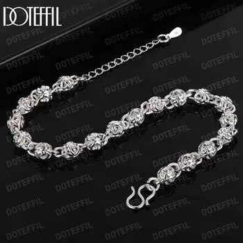 Браслет-цепочка из стерлингового серебра 925 пробы, модные свадебные украшения 20CM