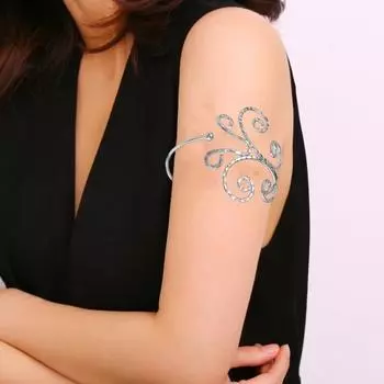 Браслет-цепочка, легкий яркий цвет, глянцевый ажурный геометрический узор, браслет-манжета, браслет для тела, ювелирное изделие, подарок серебряный