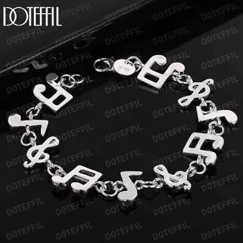 Браслет-цепочка с подвеской из стерлингового серебра 925 пробы, модные свадебные украшения 20CM