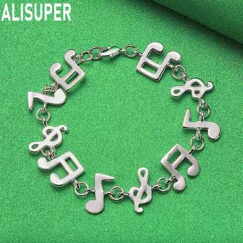 Браслет-цепочка с подвеской из стерлингового серебра 925 пробы, модные свадебные украшения 20CM