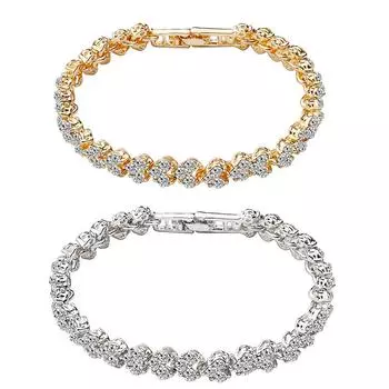 Браслет-цепочка с сердцем и стразами для женщин, очаровательный браслет-манжета с бесконечностью, ювелирные изделия серебряный