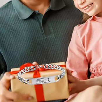Браслет-цепочка со звеньями, подарки ко Дню отца, манжеты, прочные готические украшения argent