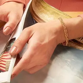 Браслет-цепочка унисекс византийский с застежкой-карабином металлический полированный толстый легкий хип-хоп серебряный