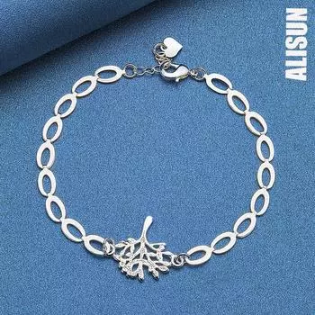 Браслет-цепочка в форме сердца из стерлингового серебра 925 пробы, модные свадебные украшения 20CM