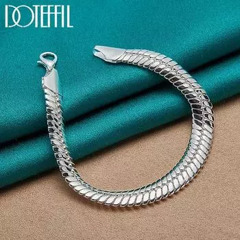 10 мм браслет-цепочка «змея» из стерлингового серебра 925 пробы, свадебные украшения 20cm