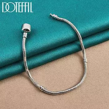 Браслет-цепочка в виде змеи для вечеринки Модные украшения из стерлингового серебра 925 пробы 20cm