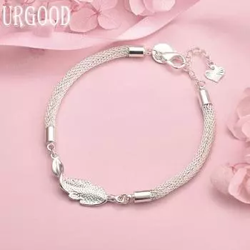 Браслет-цепочка в виде змеи из стерлингового серебра 925 пробы, модные свадебные украшения 20CM