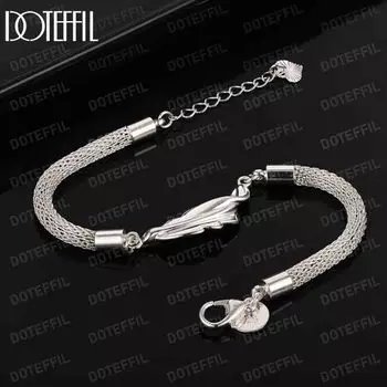 Браслет-цепочка в виде змеи из стерлингового серебра 925 пробы, модные свадебные украшения 20CM