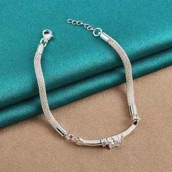 Браслет-цепочка в виде змеи, серебряные украшения для вечеринок 20cm