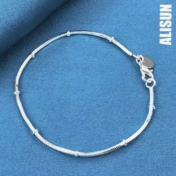 Браслет-цепочка «змейка» из стерлингового серебра 925 пробы толщиной 1,7 мм, модные свадебные украшения 20CM