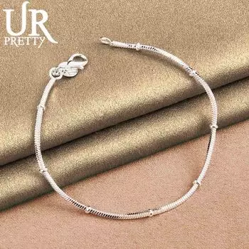 Браслет-цепочка «змейка» из стерлингового серебра 925 пробы толщиной 1,7 мм, модные свадебные украшения 20CM