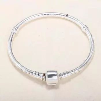 Браслет-цепочка «Змея» серебряный 3 мм браслет-подвеска «Змея» с застежкой из бисера для 19cm