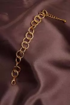 Браслет-цепочка золотого цвета с большими звеньями