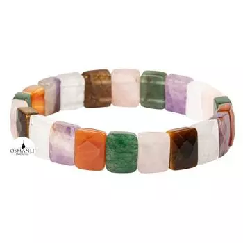 Браслет чакры Аметист, тигровый глаз, агат, кварц, розовый кварц, авантюрин