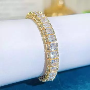 Браслет CMM женский 2024 нишевый дизайнерский геометрический прямоугольный циркон высококачественный золотой свадебный наряд для вечеринки свадебные украшения золотой