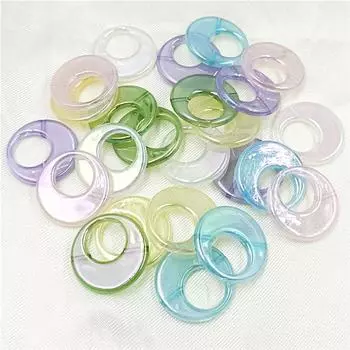 Браслет цвета желе с бусинами Материал акрил 10 шт. полое ожерелье аксессуары своими руками модные круглые плоские бусины УФ ослепительные аксессуары зелёный