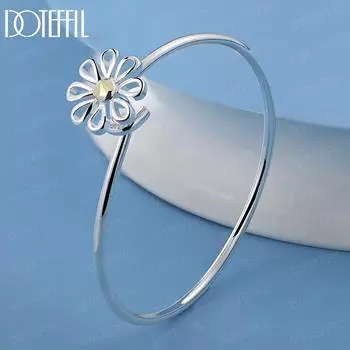 Браслет-цветок из стерлингового серебра 925 пробы, модные свадебные украшения 63MM