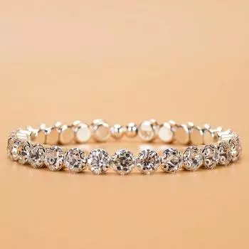 Браслет-цветок невесты, цепочка-когти, эластичный бриллиантовый браслет серебряный