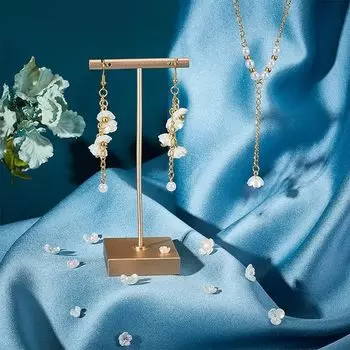 Браслет Dazzle Color Бусины Листья DIY Материал для изготовления ювелирных изделий Серьги 20 шт. Акриловые аксессуары Белый AB Ручная работа Креативный цветок Style 4