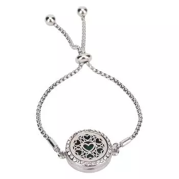 Браслет-диффузор для ароматерапии, полый, из нержавеющей стали, регулируемый, с эфирными маслами, браслет для духов