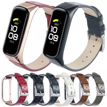 Браслет для часов Samsung Galaxy Fit2 R220, кожаный ремешок для часов Samsung Galaxy Fit 2, аксессуары для смарт-групп Galaxy Fit2 R220 чёрный