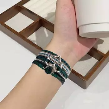 Браслет для девочек, многослойный подарочный плетеный привлекательный сладкий женский браслет, модные украшения серый