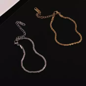 Браслет для девочек Нишевый сверкающий сверкающий звездный браслет Браслет из титановой стали Простые легкие роскошные украшения серебряный