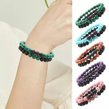 Браслет для йоги, 2 шт., модный очаровательный эластичный браслет для пар, черный, белый цвет L