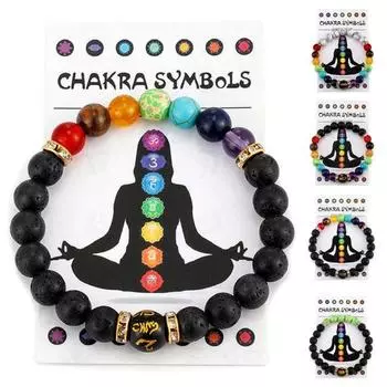 Браслет для йоги, искусственный вулканический камень, аксессуар, исцеляющий тревогу A