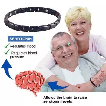Браслет для контроля артериального давления, германиевый браслет с отрицательной эмиссией ионов, синий титан, для снятия стресса и управления артериальным давлением, браслет для ухода чёрный