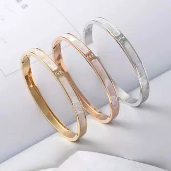 Браслет для матери из титановой стали с усовершенствованным белым корпусом. Женский простой индивидуальный браслет. Дизайн Ins. Прилив не выцветает.