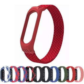 Браслет для Mi Band 5 6, нейлоновый плетеный браслет Solo Loop, браслет Miband4, Miband5, браслет для Xiaomi Mi Band 4, 3, ремешок
