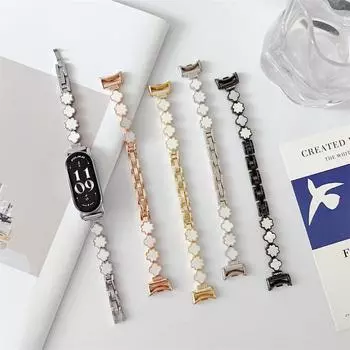 Браслет для Mi Band 9 Smart Bracelet Global Version Miband 8 Band Women Girls Remezzo для Xiaomi Smart Band 8 NFC Wristband серебряный