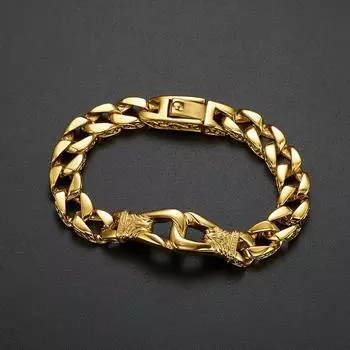 Браслет для мужчин из нержавеющей стали, кубинский браслет-цепочка с тотемным узлом, браслет с подвесками, мужской модный подарок 12 мм 8 22CM