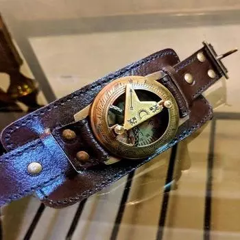 Браслет для мужчин, рождественский подарок, гравированный наручный компас, солнечные часы, подарок для мужчин