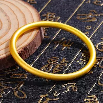 Браслет для наследования, женский, Shajin, твердый, древний метод, золотой, матовый, простота, браслет, ювелирные изделия 62CM