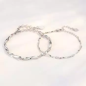 Браслет для пар, простой стиль, медь, регулируемая длина, удлиненная цепочка, полированная, нержавеющая, легкий подарок для любви, унисекс, ювелирные изделия на запястье Men